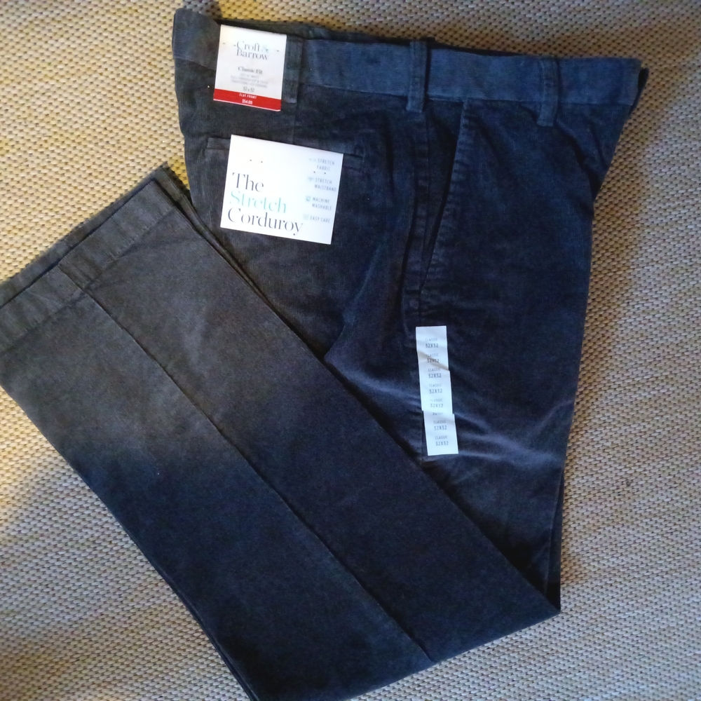 Men's Croft&Barrow Grey Corduroy Pants